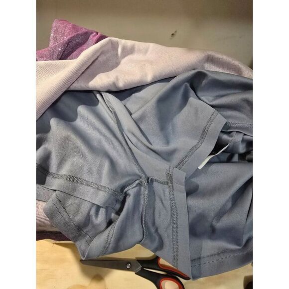 Shimmering Purple Glitter Spaghetti Strap Romper With Draped Front & Adjustable - Picture 10 of 10